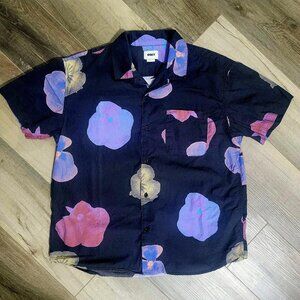 OBEY Floral Button‑Down Shirt • Tropical Print • Short Sleeve (L)